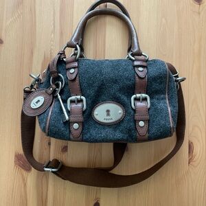 Fossil Gray and Brown Satchel